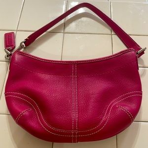 Coach Baguette Purse - Raspberry Leather